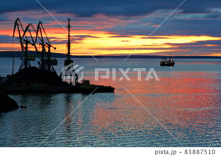 Sunset over the Anadyr estuary 83887510