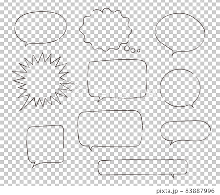 手描きのフキダシ、ベクターイラストセット 手描きのフキダシ、ベクターイラストセット 83887996