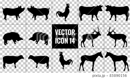 Game / meat silhouette icon set Game / meat silhouette icon set 83890156