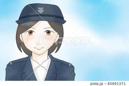 青空と帽子を被った女性自衛官のイラスト 青空と帽子を被った女性自衛官のイラスト 83891371