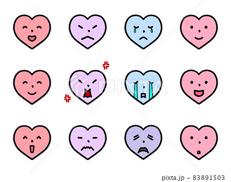 心のバロメーターを示す表情のイラスト喜怒哀楽 心のバロメーターを示す表情のイラスト喜怒哀楽 83891503
