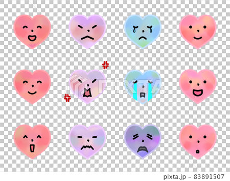 Illustration of colorful emotional expression showing the barometer of the heart Watercolor style 83891507