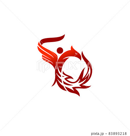 Phoenix and People Flame Fire Illustration Template Icon Isolated 83893218