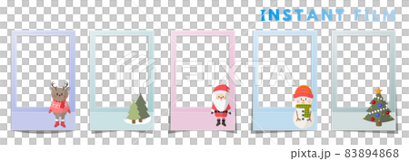 Instant film style frame happy Xmas ,インスタントフィルム風 83894868