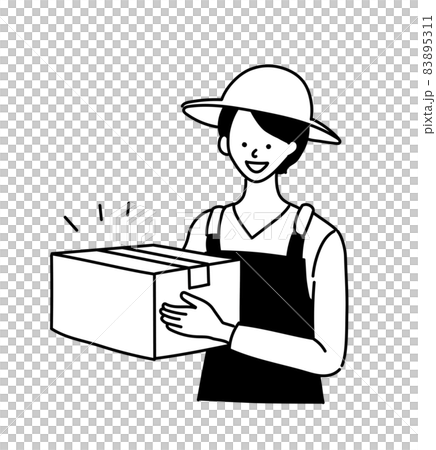 Female cardboard receipt delivery illustration 83895311