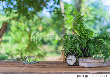 Books, stationery supplies are at the desk. 83895551