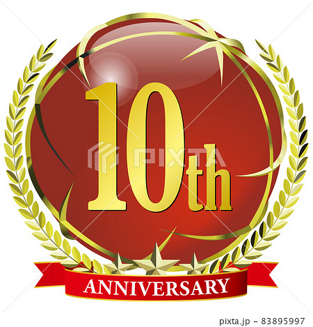 10th ANNIVERSARY　赤い地球と月桂樹のエンブレム 83895997