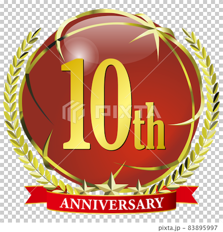 10th ANNIVERSARY　赤い地球と月桂樹のエンブレム 83895997