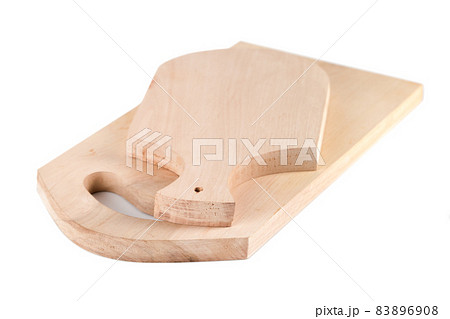 Handmade wooden chopping board isolated on white background Handmade wooden chopping board isolated on white background 83896908