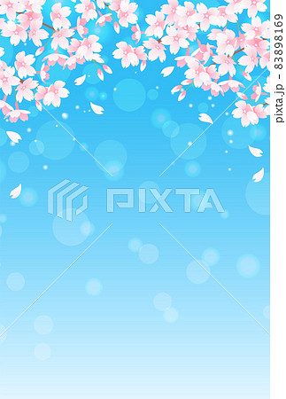 春の桜と青空とボケのベクターイラスト背景(光) 83898169