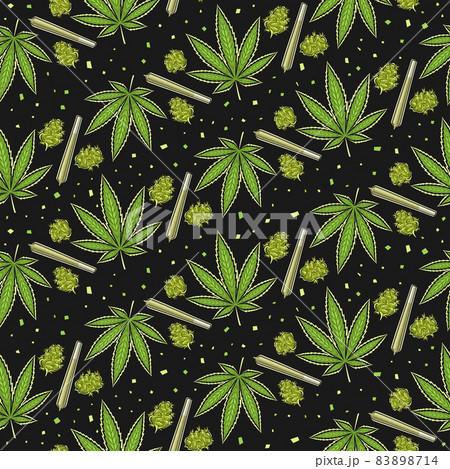Vector Cannabis Seamless Pattern 83898714