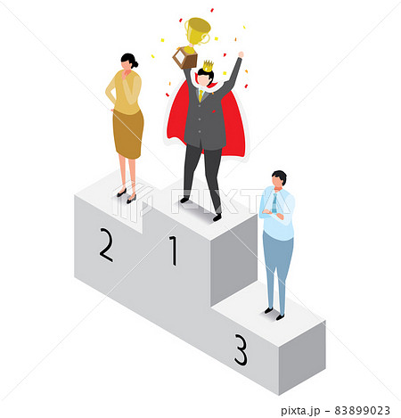 ビジネスの競争で優勝した男性のイラスト素材 9023
