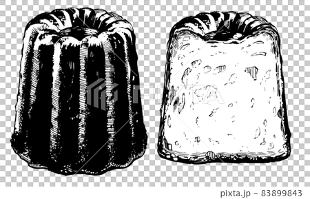 カヌレのイラスト　白下地あり　※線画のみの下地無しバージョンは別売り 83899843