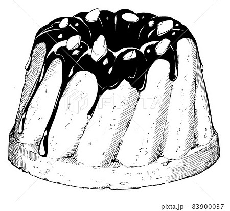 チョコがけケーキのイラスト 白下地あり ※線画のみの下地無しバージョンは別売り チョコがけケーキのイラスト 白下地あり ※線画のみの下地無しバージョンは別売り 83900037