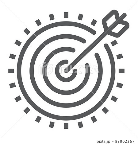 Target line icon, development and business, dartboard sign vector graphics, a linear pattern on a white background, eps 10. 83902367