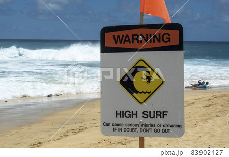 Beach Sign - Warning High Surf Beach Sign - Warning High Surf 83902427