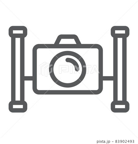 Underwater camera line icon, diving and underwater, snorkeling sign vector graphics, a linear pattern on a white background, eps 10. Underwater camera line icon, diving and underwater, snorkeling sign vector graphics, a linear pattern on a white background, eps 10. 83902493