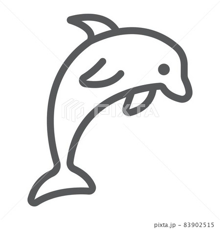Dolphin line icon, animal and underwater, aquatic sign vector graphics, a linear pattern on a white background, eps 10. 83902515