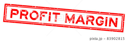 Grunge red profit margin word sqaure rubber seal stamp on white background 83902815