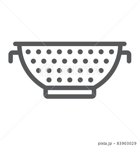 Colander line icon, kitchen and cooking, strainer sign vector graphics, a linear pattern on a white background, eps 10. Colander line icon, kitchen and cooking, strainer sign vector graphics, a linear pattern on a white background, eps 10. 83903029