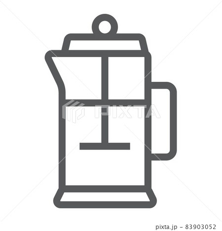 French press line icon, kitchen and cooking, tea pot sign vector graphics, a linear pattern on a white background, eps 10. 83903052
