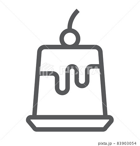 Pudding jelly line icon, sweet and tasty, dessert sign vector graphics, a linear pattern on a white background, eps 10. 83903054