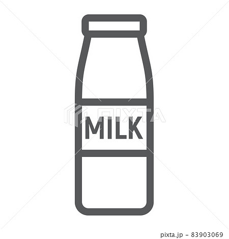 Bottle of milk line icon, drink and food, dairy sign vector graphics, a linear pattern on a white background, eps 10. 83903069