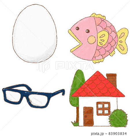 アルファベットE〜 Hから始まる単語の手描きイラストセット アルファベットE〜 Hから始まる単語の手描きイラストセット 83903834