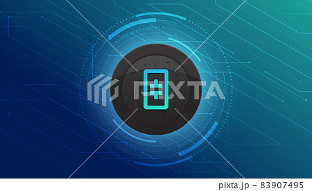 Theta Token banner. THETA coin cryptocurrency concept banner background. 83907495