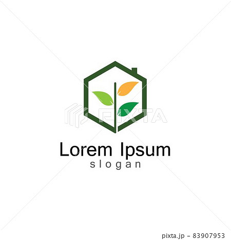 Green house logo vector icon 83907953
