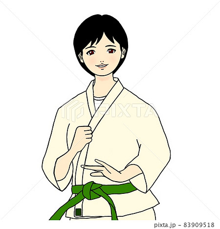 武道を学ぶ女性のイラスト素材