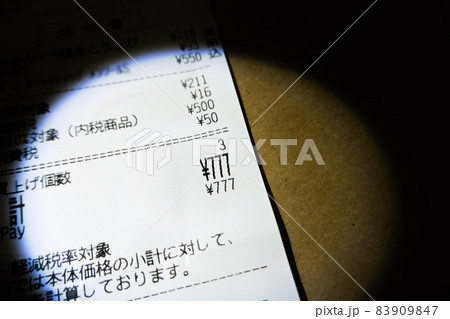 777円のレシート 幸運の予感コンセプトイメージ 83909847