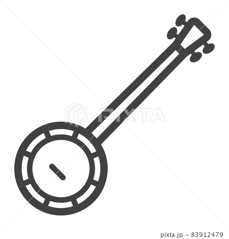 Banjo line icon, music and instrument, sound sign vector graphics, a linear pattern on a white background, eps 10. 83912479
