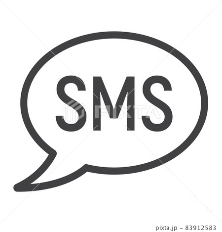 Sms line icon, web and mobile, message sign vector graphics, a linear pattern on a white background, eps 10. Sms line icon, web and mobile, message sign vector graphics, a linear pattern on a white background, eps 10. 83912583