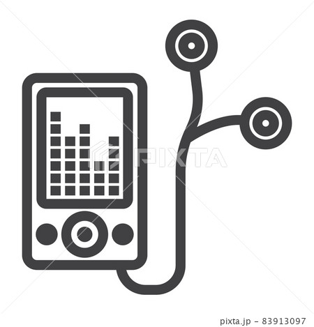 Mp player device line icon, fitness and audio, music sign vector graphics, a linear pattern on a white background, eps 10. 83913097
