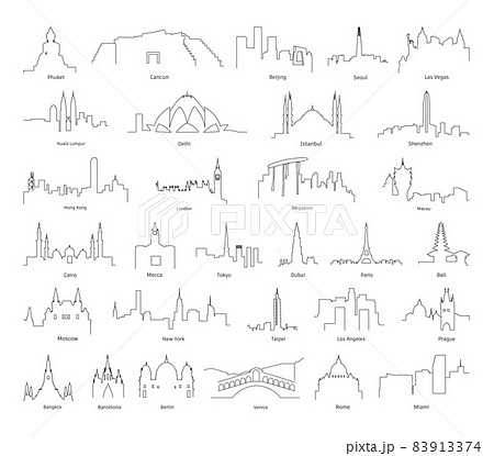 Set of Linear City Panoramas Set of Linear City Panoramas 83913374