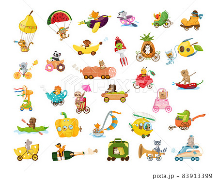 Animals Characters in Funny Transport Animals Characters in Funny Transport 83913399
