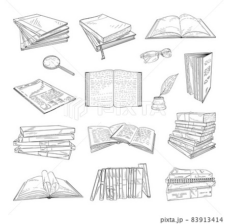 Books Illustrations in Art Ink Style 83913414
