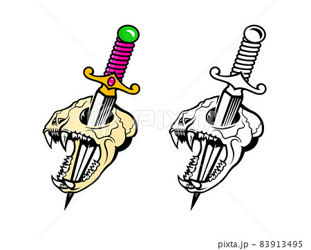 Cat's Skull with a Sword 83913495