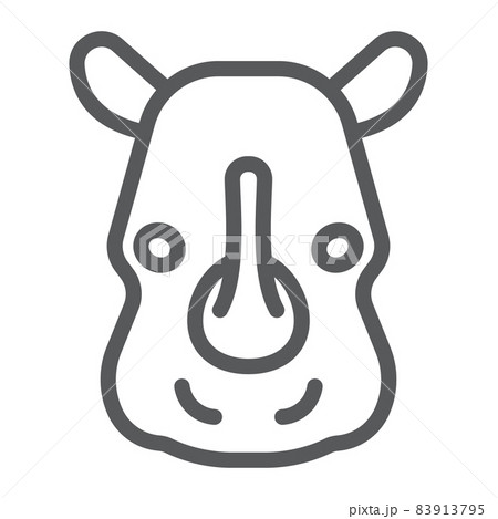 Rhinoceros line icon, animal and zoo, mammal sign vector graphics, a linear pattern on a white background, eps 10. 83913795