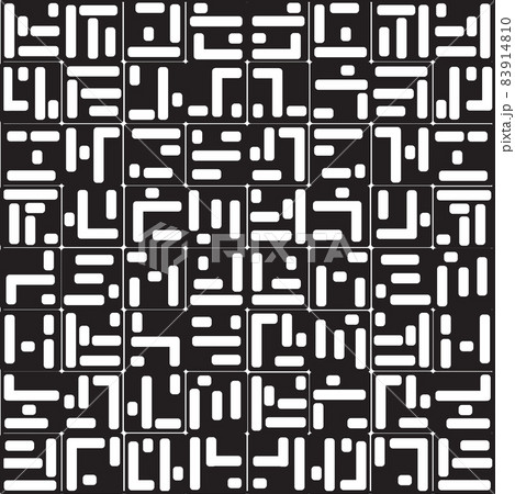 Abstract geometric seamless pattern. Stylish abstract pictogram black background. Stylish modern square ornamental wallpaper 83914810