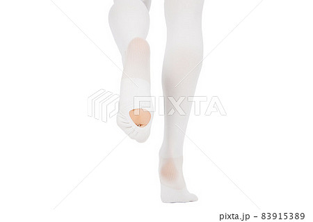 Compression Hosiery for surgery isolated on white. Medical stockings, tights for varicose veins therapy. Embolism deterrent hose or anti-embolism stockings. 83915389