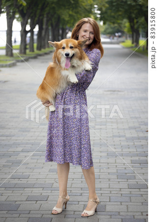girl and dog girl and dog 83915800
