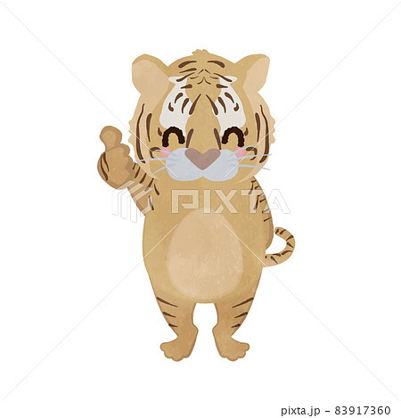 グッドポーズをするかわいいトラのイラスト素材 グッドポーズをするかわいいトラのイラスト素材
