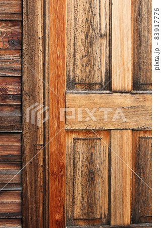 Closeup of wooden door with detailed woodgrain 83917776