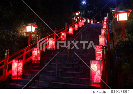 足利市　足利灯り物語　足利織姫神社の参道 83917894