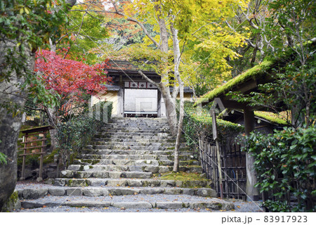 秋のj寂光院 参道と山門 京都市大原 秋のj寂光院 参道と山門 京都市大原 83917923