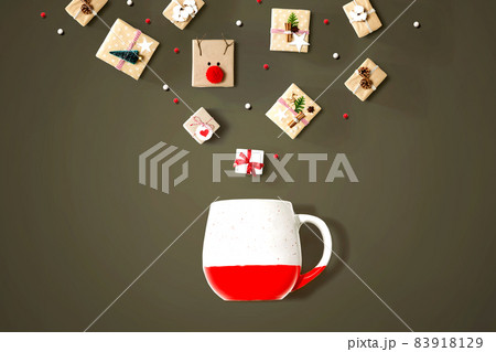 Christmas gift boxes with a red mug Christmas gift boxes with a red mug 83918129