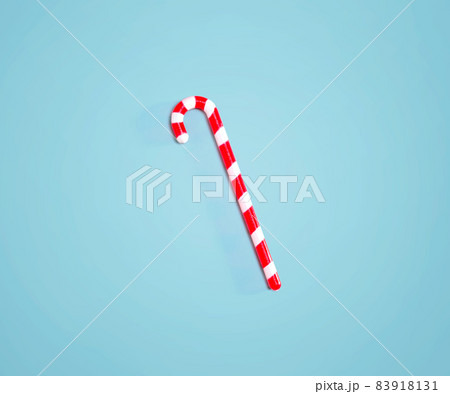 Christmas candy cane overhead view Christmas candy cane overhead view 83918131