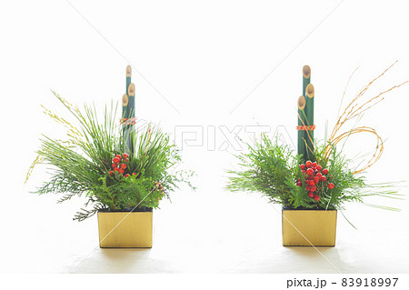 正月飾り ミニ門松のアレンジメント 83918997